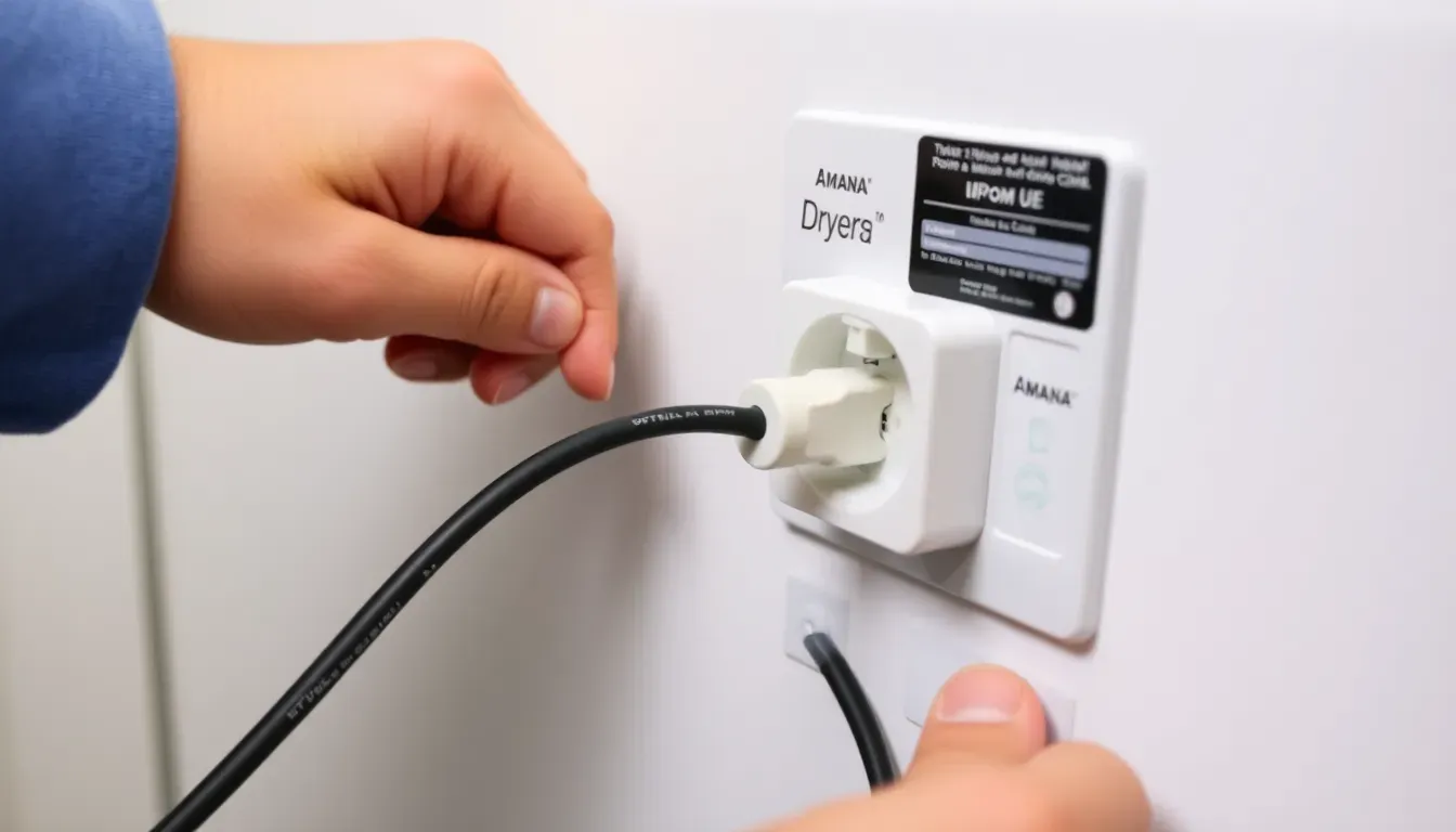 Unplug your Amana dryer