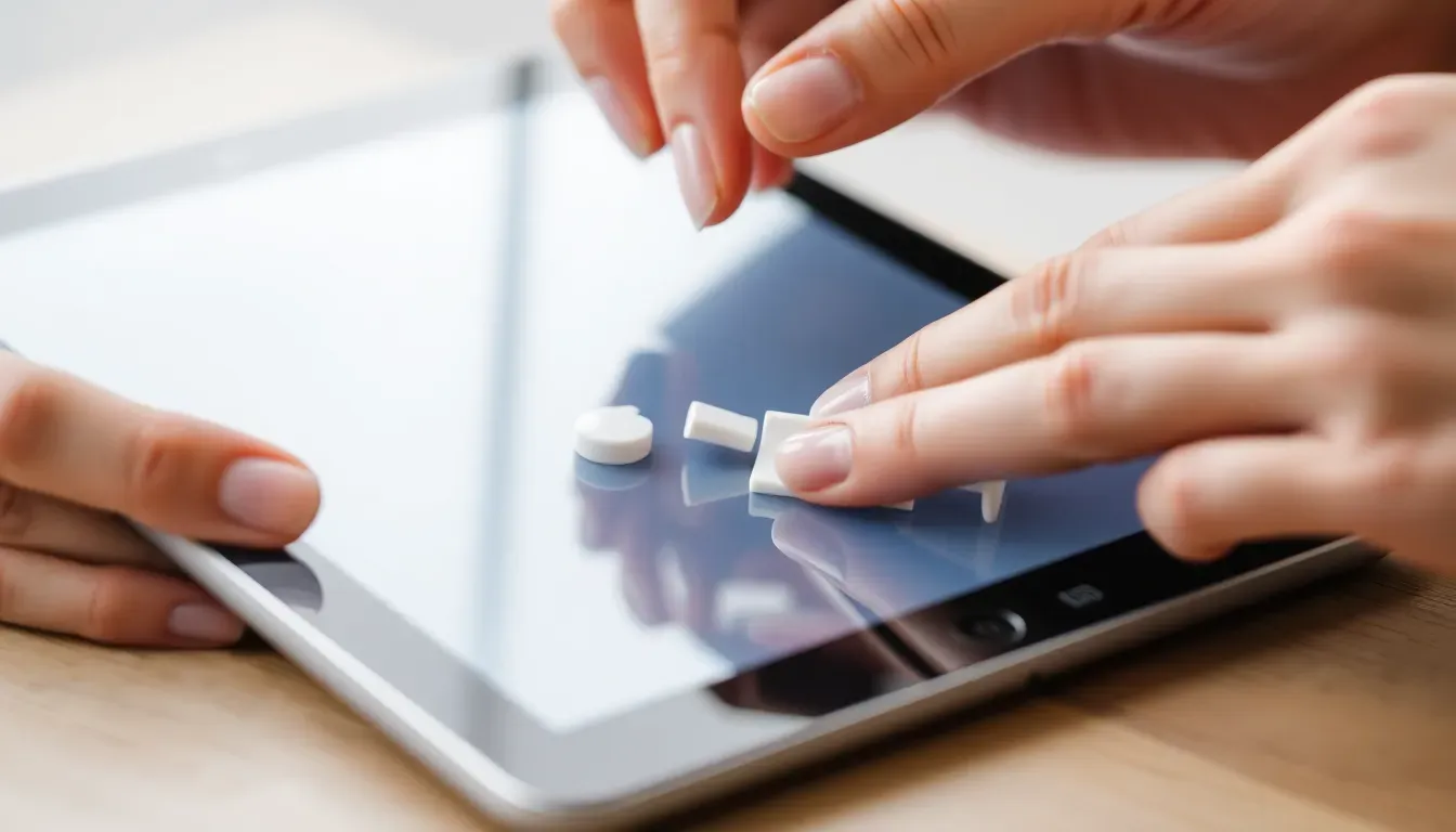 Carefully pry up the cracked screen